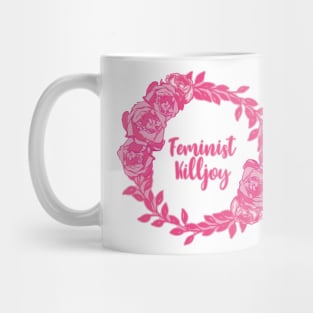 Cute Pink Floral 'Feminist Killjoy' Print Mug